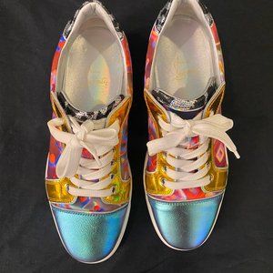 Christian Louboutin Fun Vieira Mixed-Print Sneakers - Size 9 - Limited Edition